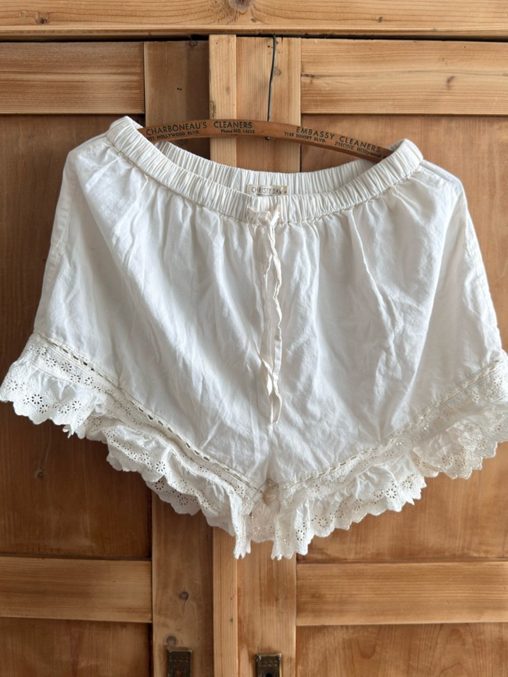 Christy Dawn Cream Drawstring Elastic Waist Shorts